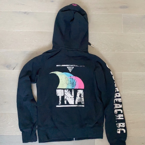 Black TNA zip up hoodie - Picture 2 of 2